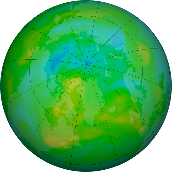 Arctic ozone map for 15 August 1979